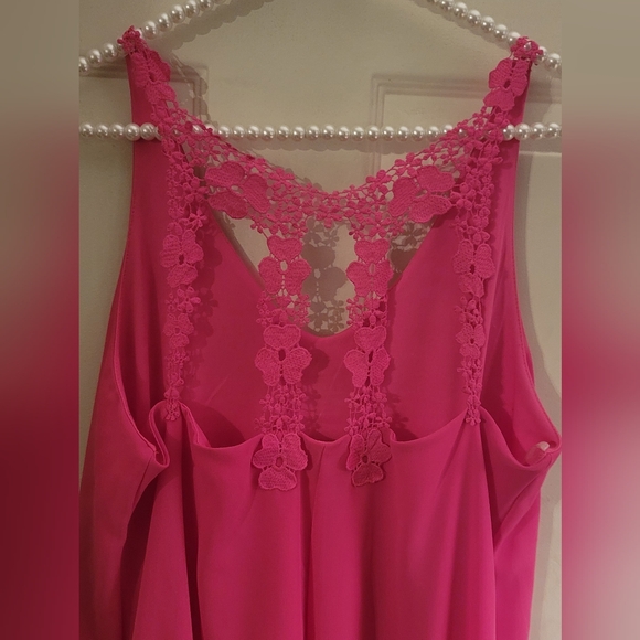 Aina Be NWOT Hot Pink Fully Lined Dress Sz L - Picture 3 of 5